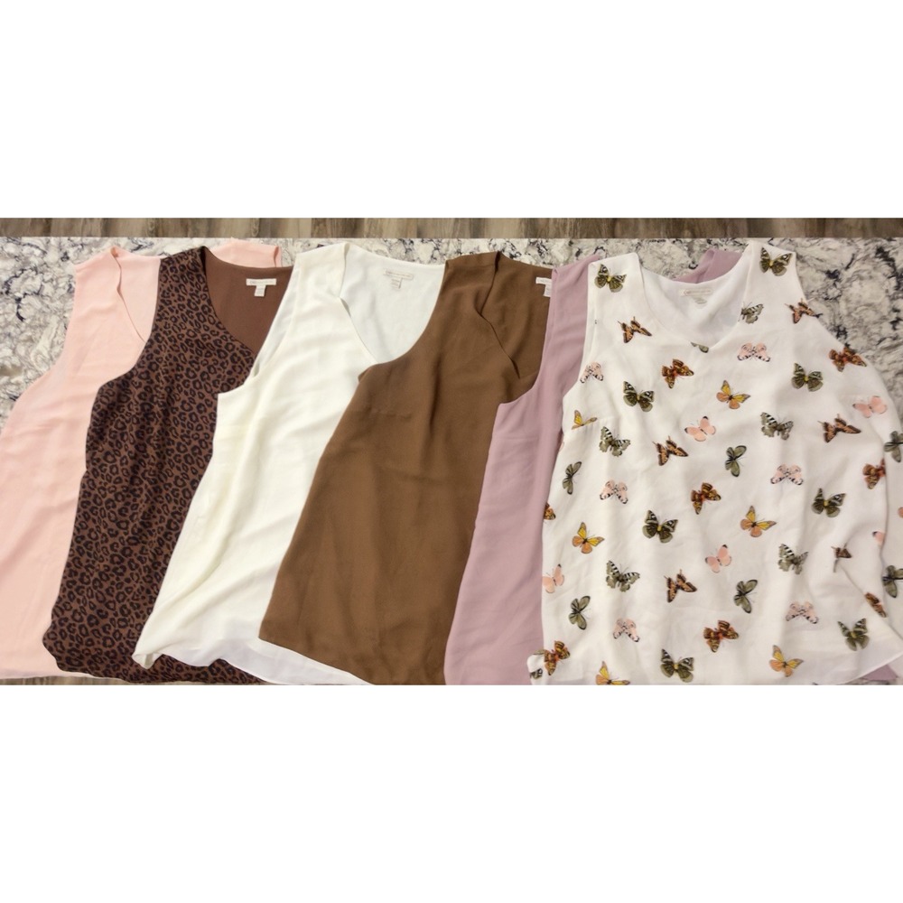 Lot Of 6 CATO Women's Sz 18/20 Sleeveless Lined V Neck Blouses Shirts